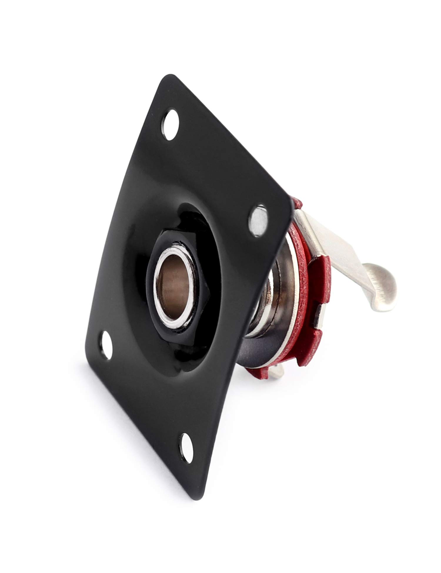 Metallor Output Input Jack Plate Socket for Tele SG Style Electric Guitar - Replacement Black - Perfect for Guitar Repair & DIY Upgrades