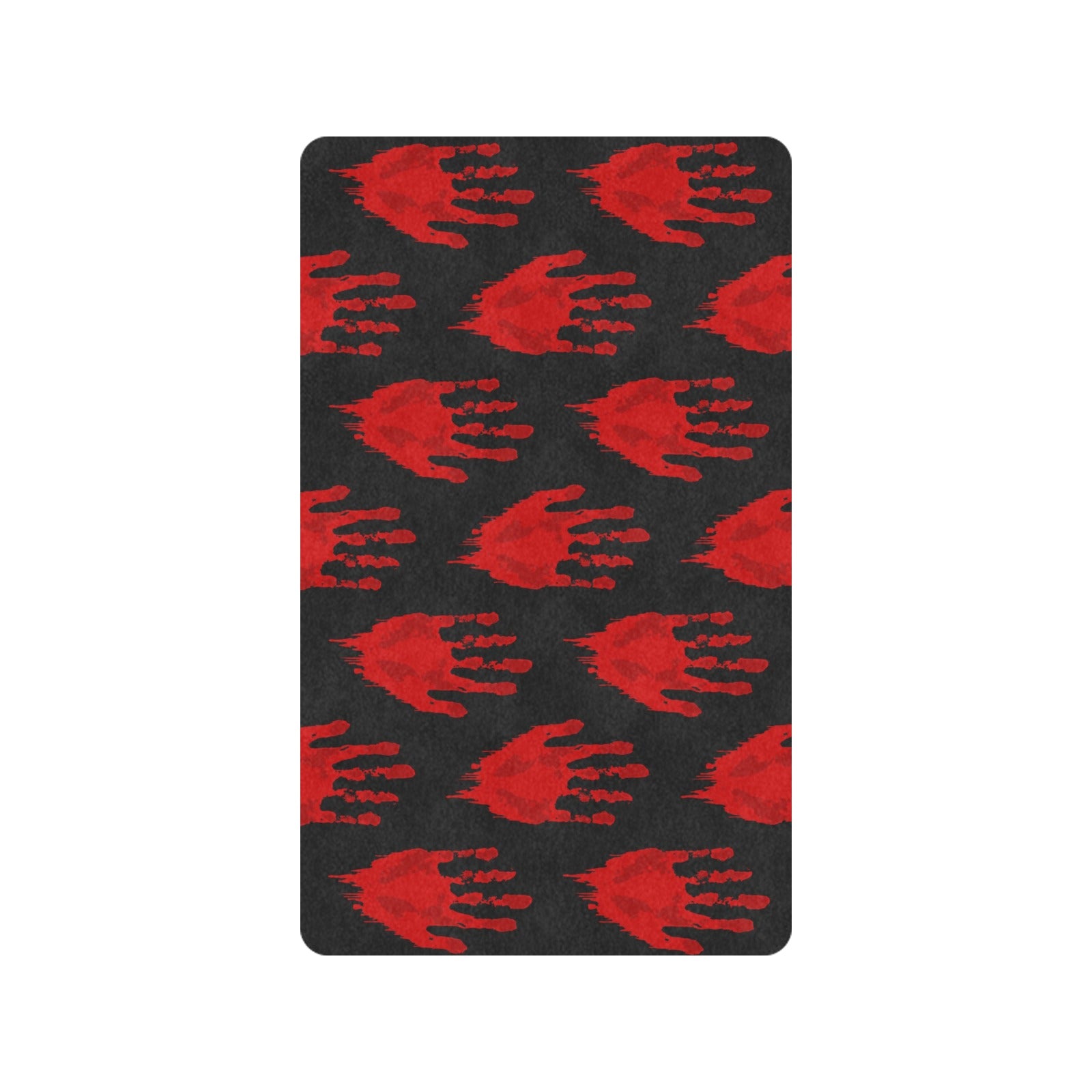 Bloody Hand Print Rubber Doormat 30x18 Inches - Halloween Horror Decor for Front Door, Haunted House, and Scary Party Entrance