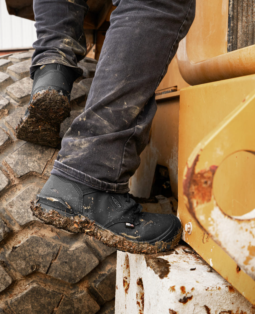 Men's Independence 6 Waterproof Work Boots - Soft Toe Safety Shoes for Construction & Outdoor Work | Black/Black | Durable & Comfortable for Hiking, Hunting & Heavy Duty Jobs