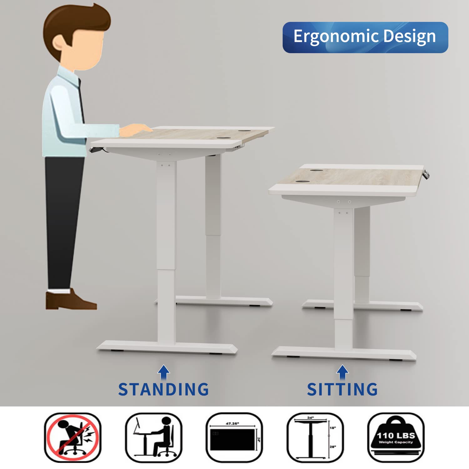 Electric Standing Desk 55x24