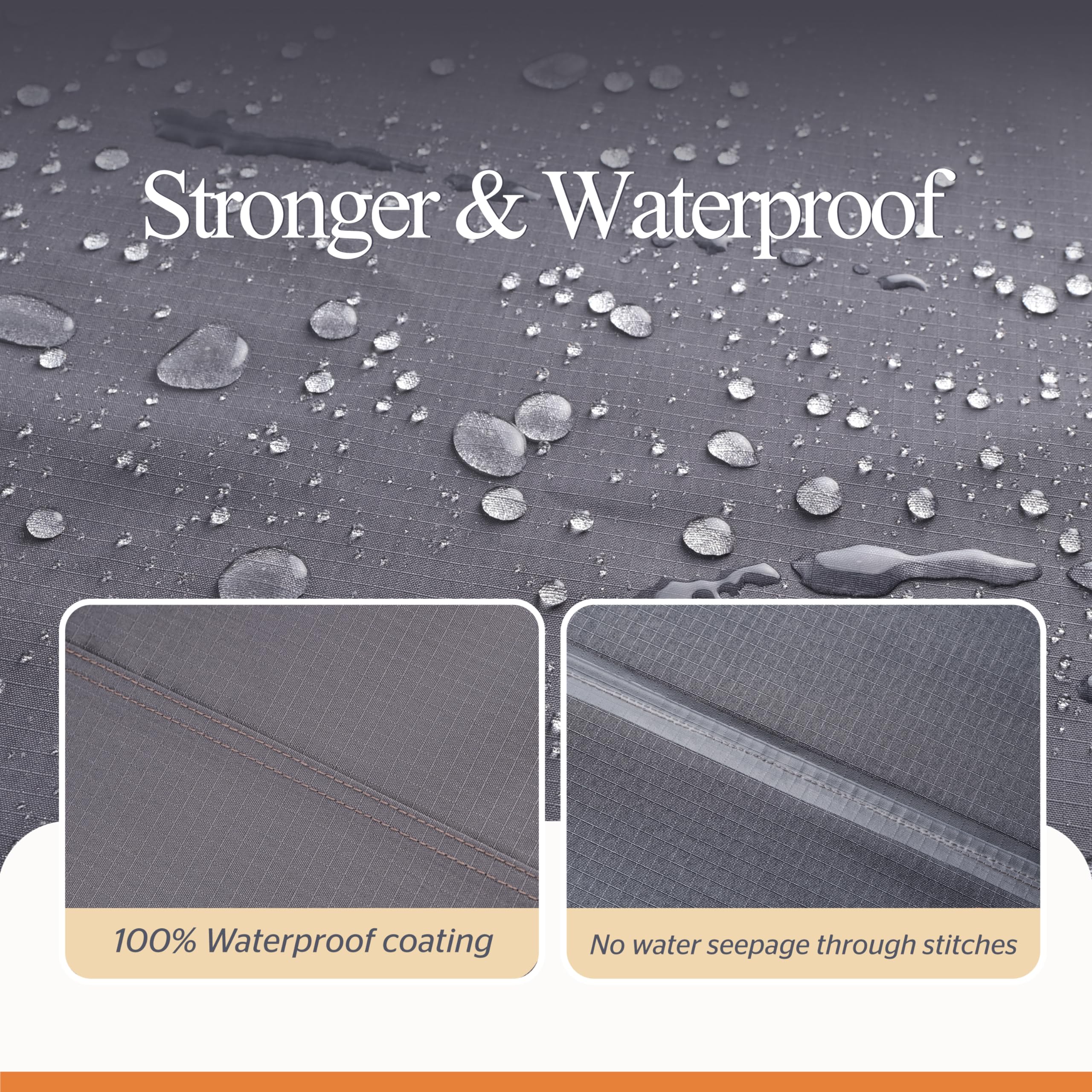 Large Waterproof Outdoor Sectional Furniture Cover - 160x90x36 Inches, Windproof Dining Table Protector, Heavy-Duty Grey Patio Set Cover for All-Weather Protection | Perfect for Backyard, Deck, and Garden Use