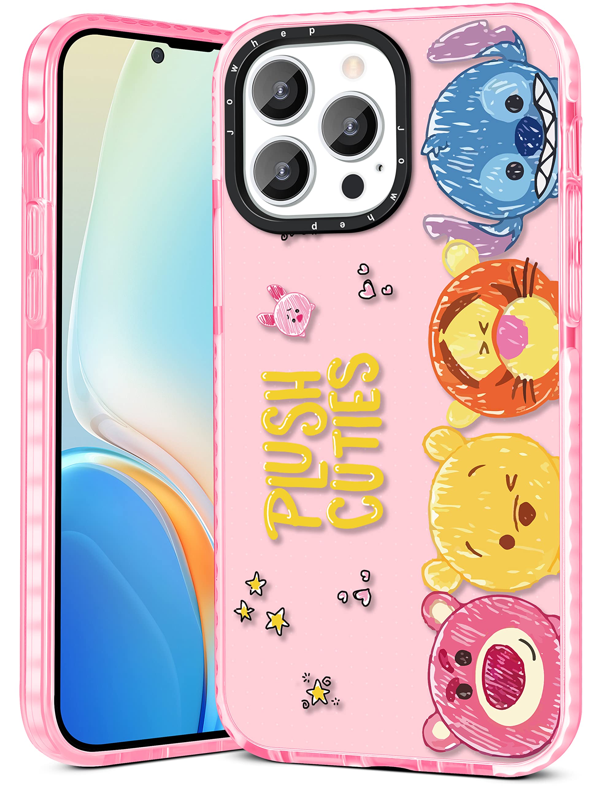 Cute Cartoon Jowhep Stitch iPhone 13 Pro Max Case - Shockproof Soft TPU Protective Cover for Girls, Boys & Women (6.7 Inch) | Fun Kawaii Design for School, Work & Daily Use
