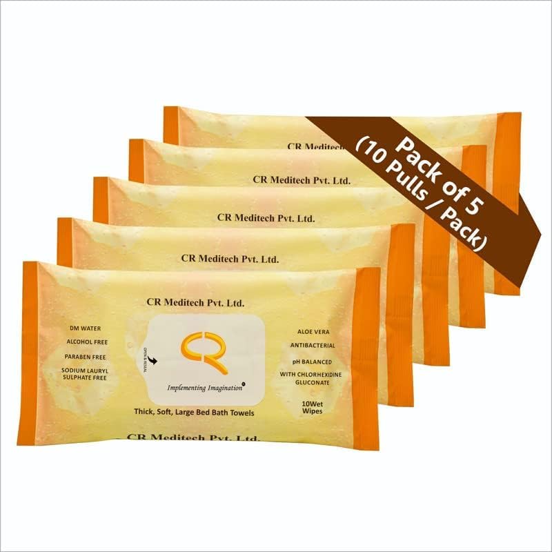 Premium Bed Bath Wipes for Adults & Patients - 50 Disposable Aloe Vera & Vitamin E Body Wipes | Alcohol-Free, Paraben-Free Cotton Wet Wipes for Gentle Cleansing | Ideal for Hospital Care, Elderly Hygiene, Travel & Post-Surgery Use