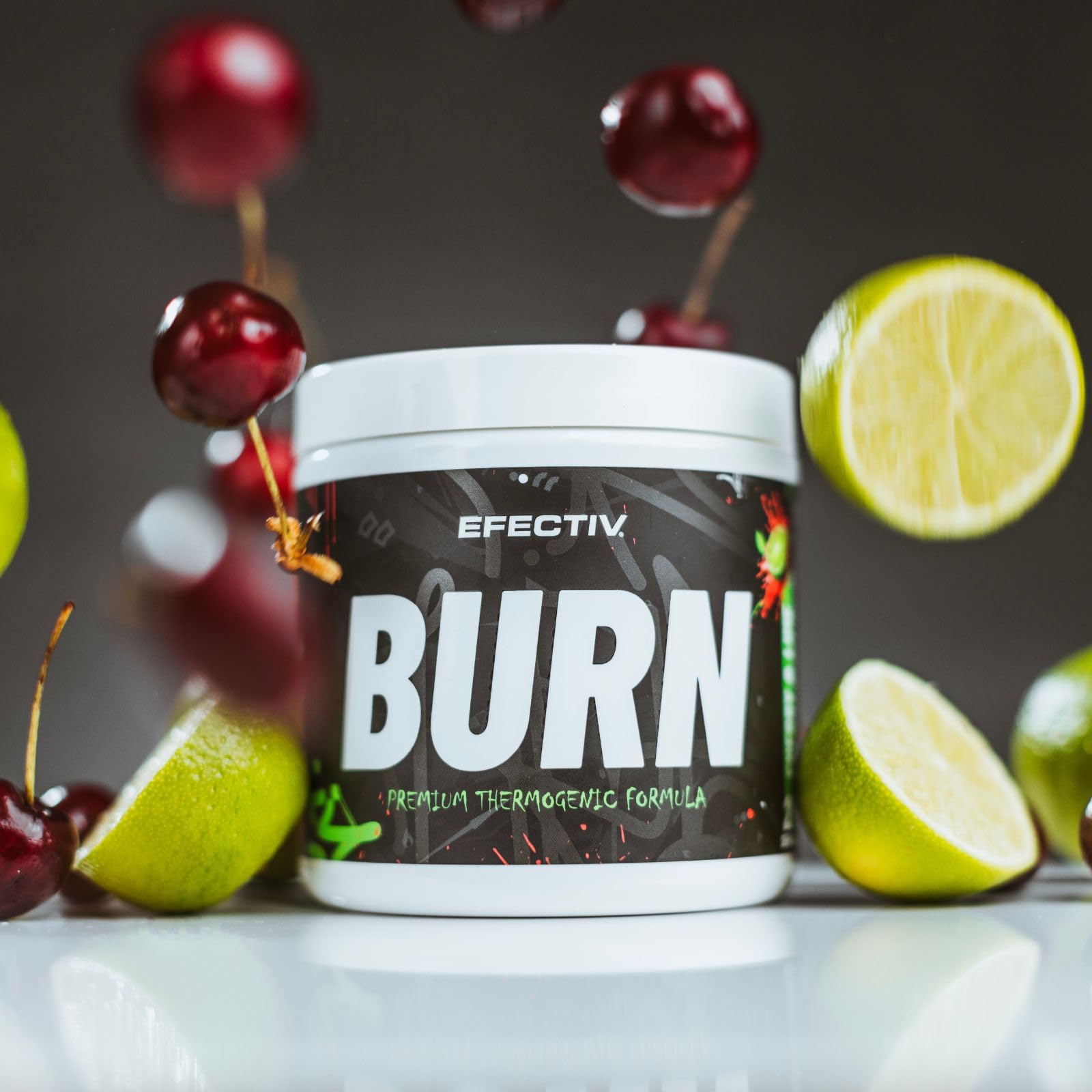 Efectiv Nutrition BURN Thermogenic Fat Burner Supplement - 125g | Apple or Cherry Lime Flavor | Weight Loss & Energy Booster for Workouts & Active Lifestyle
