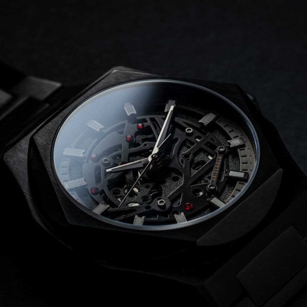 Aries Gold Voltamic Black Stainless Steel Men's Watch G 9031 BK GN - Stylish Dress Watch for Business, Formal Events & Everyday Wear