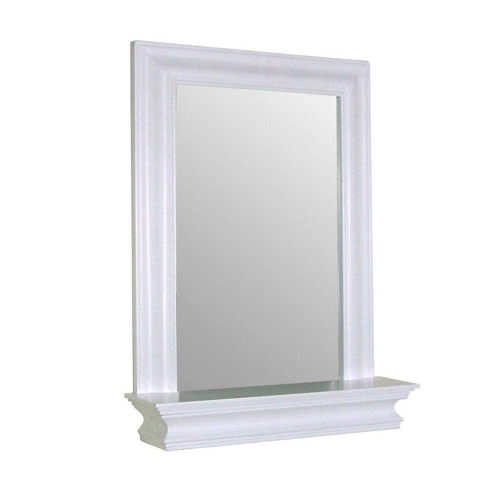 Wall Mounted Mirror Shelf with LED Lights - Modern Bathroom & Bedroom Decor for Home Organization | Perfect for Vanity, Makeup, Jewelry Display & Small Space Storage