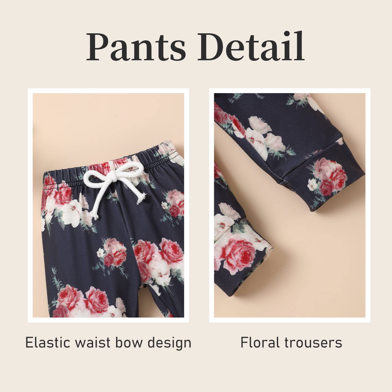 Baby Girl Outfit Set - Toddler Long Sleeve Sweatshirt & Floral Pants | Fall Clothes for Girls | Playdate & Family Photo Outfits