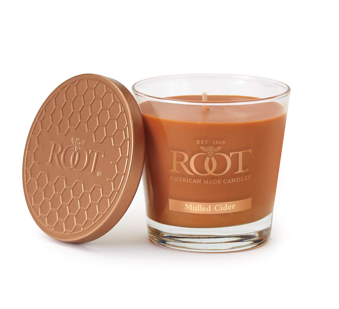 Premium Handcrafted Beeswax Blend Fall Scented Candle - Honeycomb Veriglass Design, Mulled Cider Fragrance, Small Size | Perfect for Autumn Home Decor, Cozy Evenings & Holiday Gift Giving