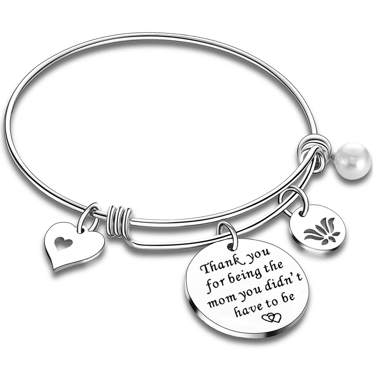 Stepmother Bracelet - Elegant Bangle Gift for Mother-in-Law from Daughter or Son | Christmas, Birthday, Mother's Day Jewelry Present | Perfect for Family Occasions & Special Moments