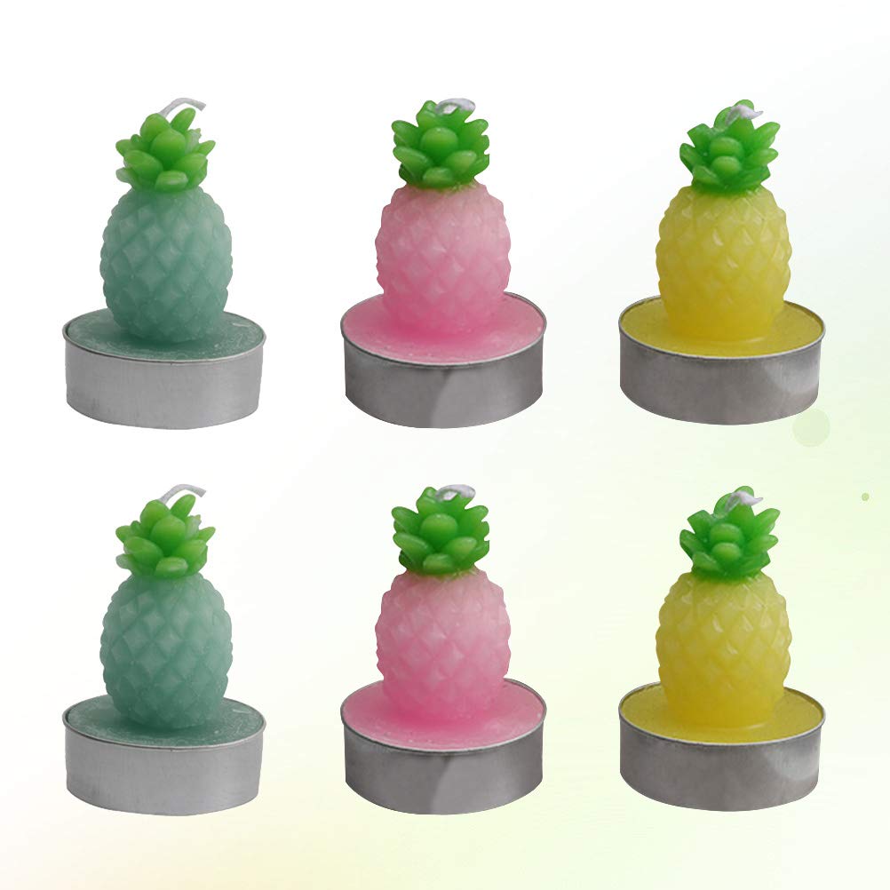 12-Pack Decorative Tea Light Candles for Plants - Romantic Pineapple Scented Small Candles for Home Decor, Wedding, Party & Relaxation