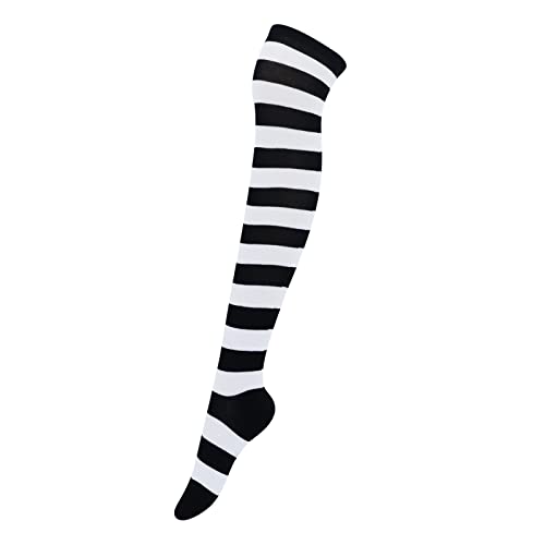 1 Pair - Black and White Stripes
