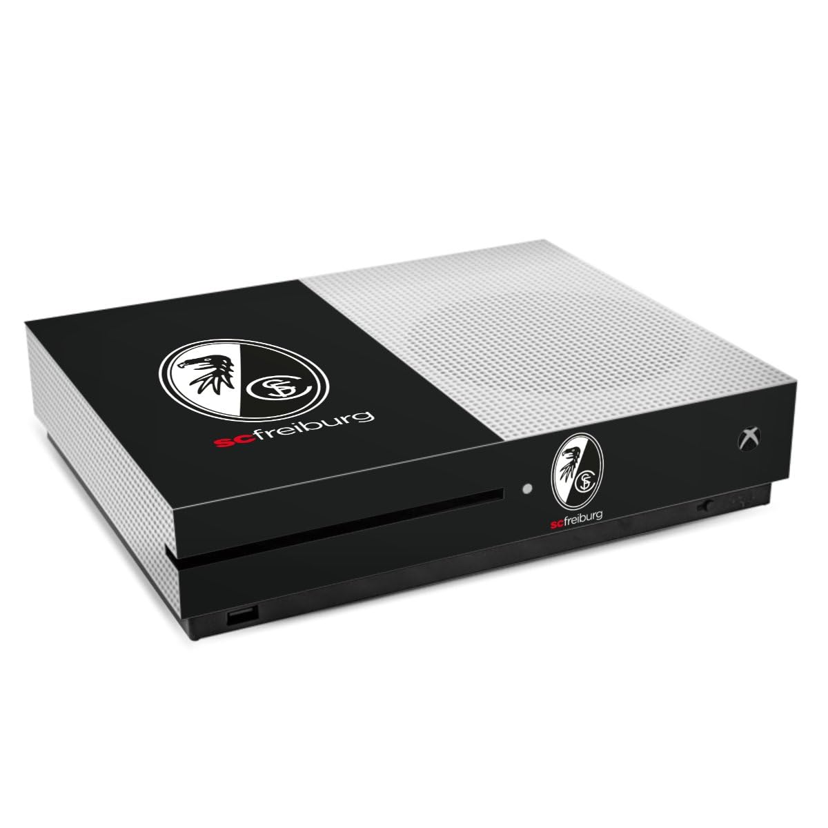 DeinDesign Xbox One S Skin - Officially Licensed SC Freiburg Emblem Sticker | Protective Vinyl Decal for Microsoft Console | Perfect for Gaming Setups & Fan Collections