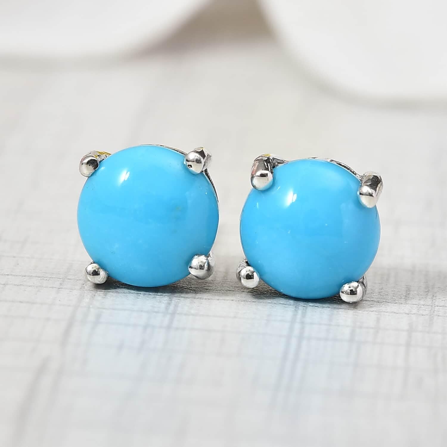 Natural Blue Sleeping Beauty Turquoise Stud Earrings - 925 Sterling Silver Western Jewelry for Women | Birthday Gifts, Cowgirl Fashion Accessories for Everyday Wear & Special Occasions
