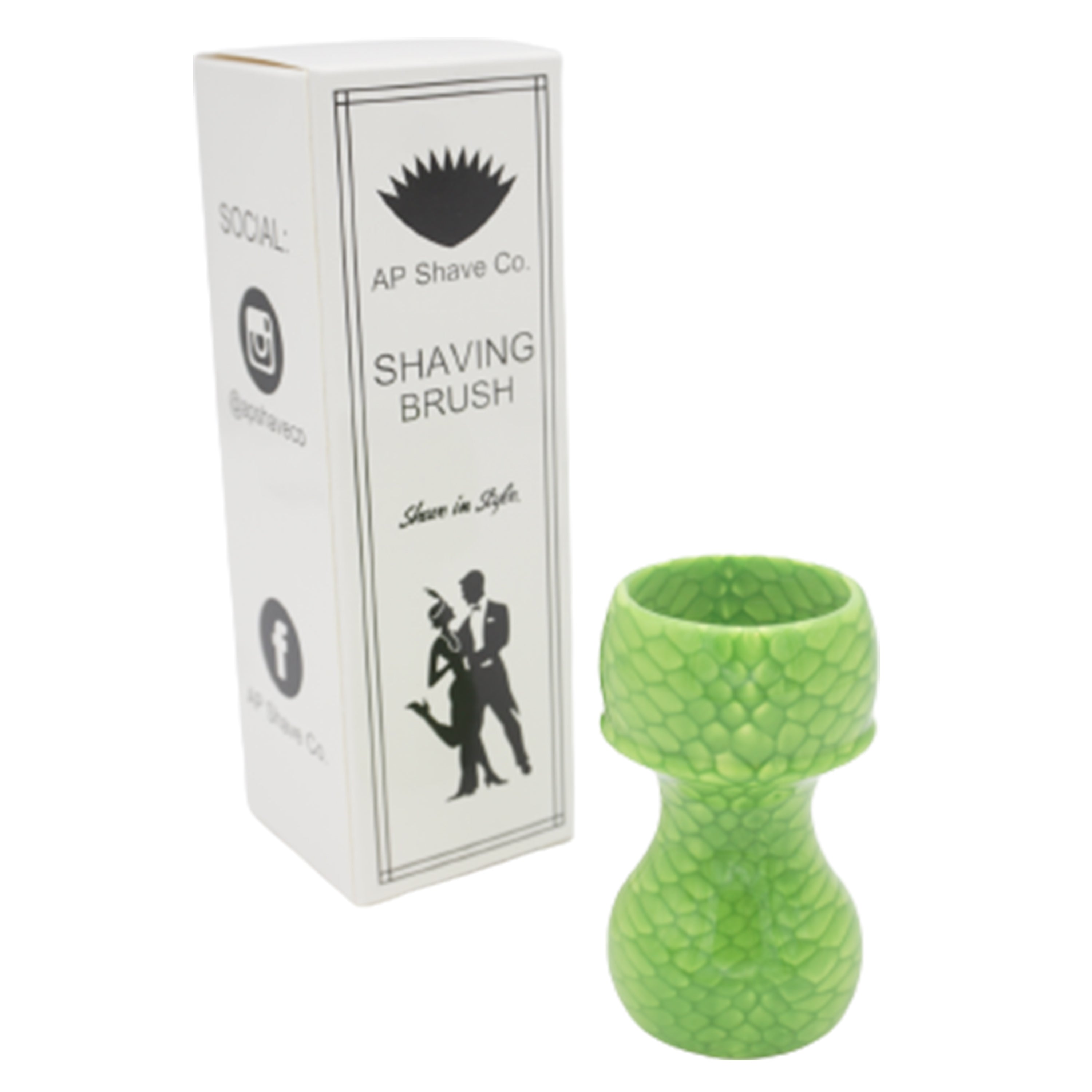 Premium Green Snakeskin Handmade Shaving Brush Handle - Fits 28mm & 30mm Knots - Perfect for Wet Shaving, Grooming Kits & Luxury Bathroom Accessories
