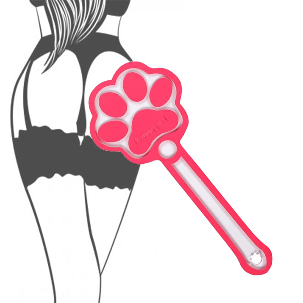 BDSM Spanking Paddle - Acrylic Puppy Paw Adult Toy for SM Play, Bondage & Flirting - Perfect for Couples, Women & LGBTQ+ (Great for Roleplay & Sensual Games)