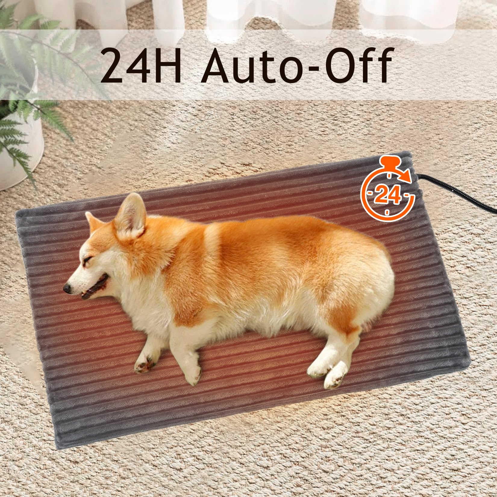 CAROMIO Pet Heating Pad for Cats & Dogs - Waterproof Electric Heated Mat with Auto Shut Off - Perfect for Indoor & Outdoor Use