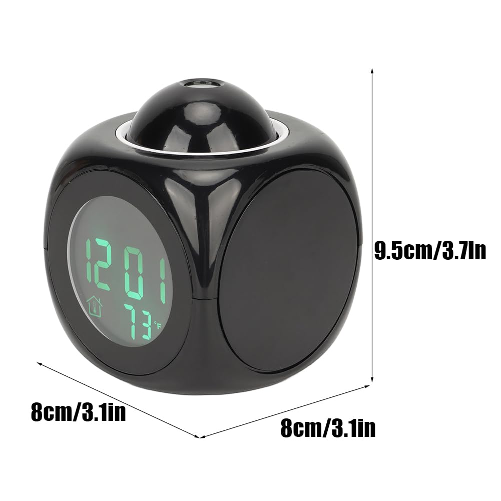 Wireless Projection Alarm Clock with LED Display, Digital Time & Temperature Projector for Bedroom Ceiling - Perfect for Nightstand, Kids Room, Home Office & Sleep Timer Use