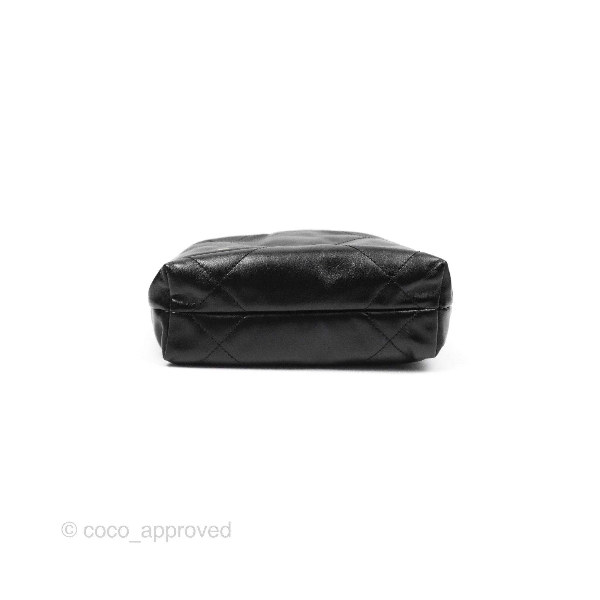 Chanel 22 Mini Bag Black Crumpled Calfskin Leather Crossbody Purse for Women | Luxury Designer Handbag for Date Night, Parties & Everyday Use