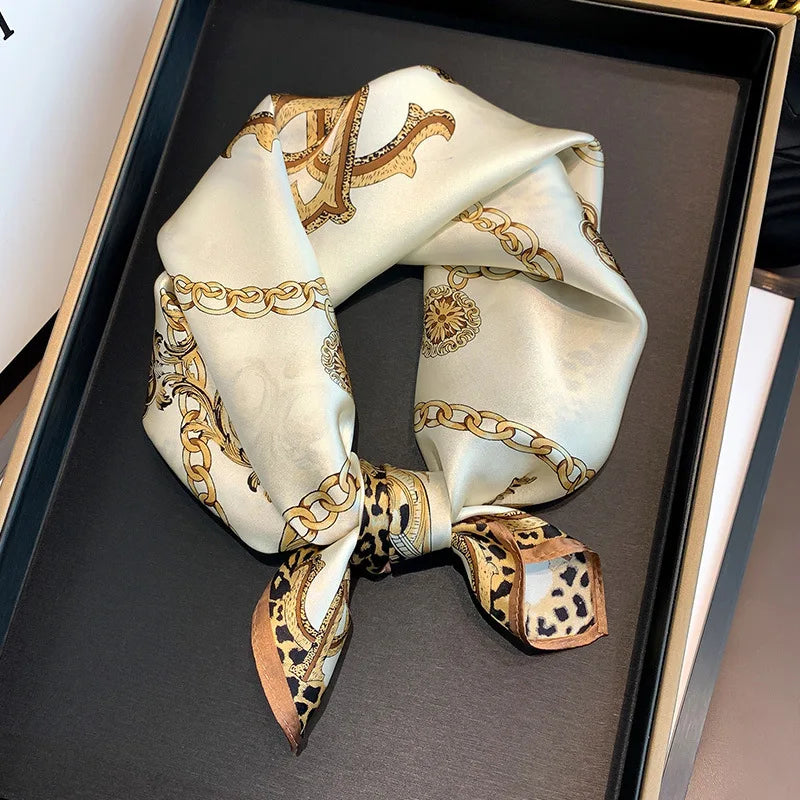 53cm Pure Silk Scarf for Women - Luxury Square Scarves & Fashionable Hair Accessories | Perfect for Hijab, Bandana, Neck Kerchief & Elegant Outfits