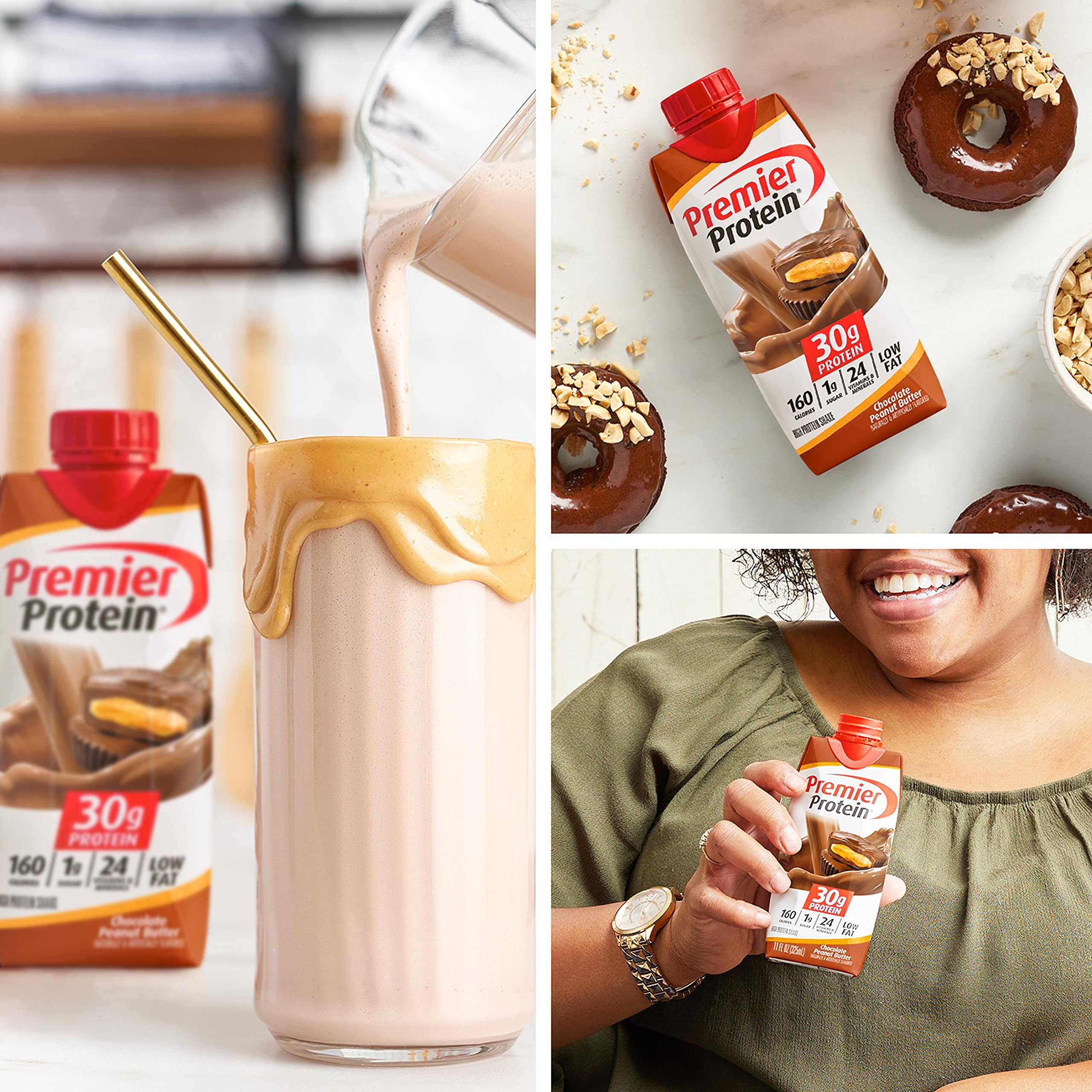 Premier Protein Shake - Chocolate Peanut Butter Flavor, 30g High Protein, 11 Fl Oz (Pack of 4) | Post-Workout Recovery, Meal Replacement & On-the-Go Nutrition