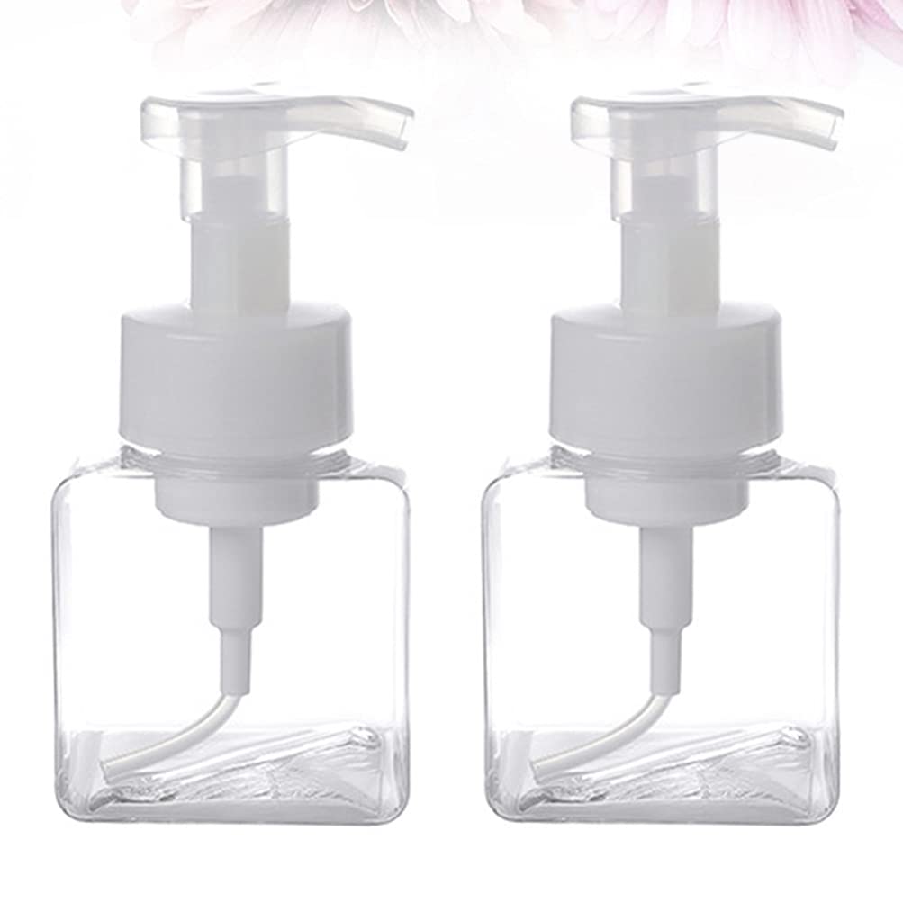 2 Pack Refillable Bubble Maker Bottle Pump Dispenser - Empty Plastic Containers for Soap, Lotion & Liquid - Perfect for Kids Play, Party Favors & DIY Refills