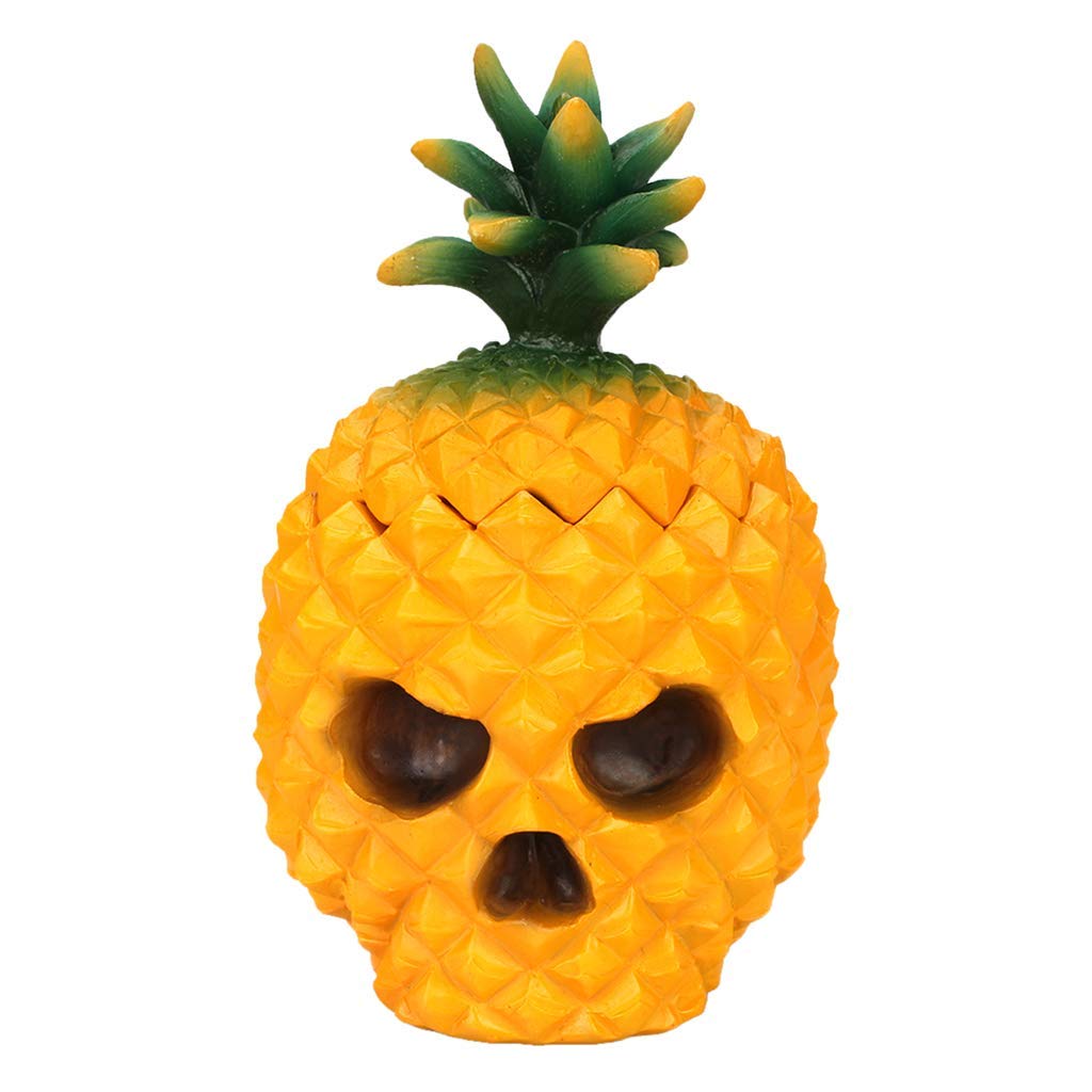 Resin Pineapple Skull Statue - Unique Desk Storage Box & Halloween Decor - Perfect Gift for Home Office, Gothic Decor & Spooky Party Decorations