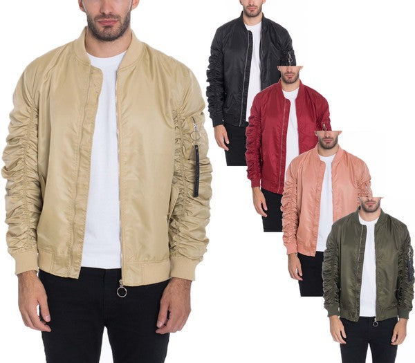 Weiv Men's Casual MA-1 Flight Bomber Jacket with Lining - Lightweight, Stylish Outerwear for Everyday Wear & Travel