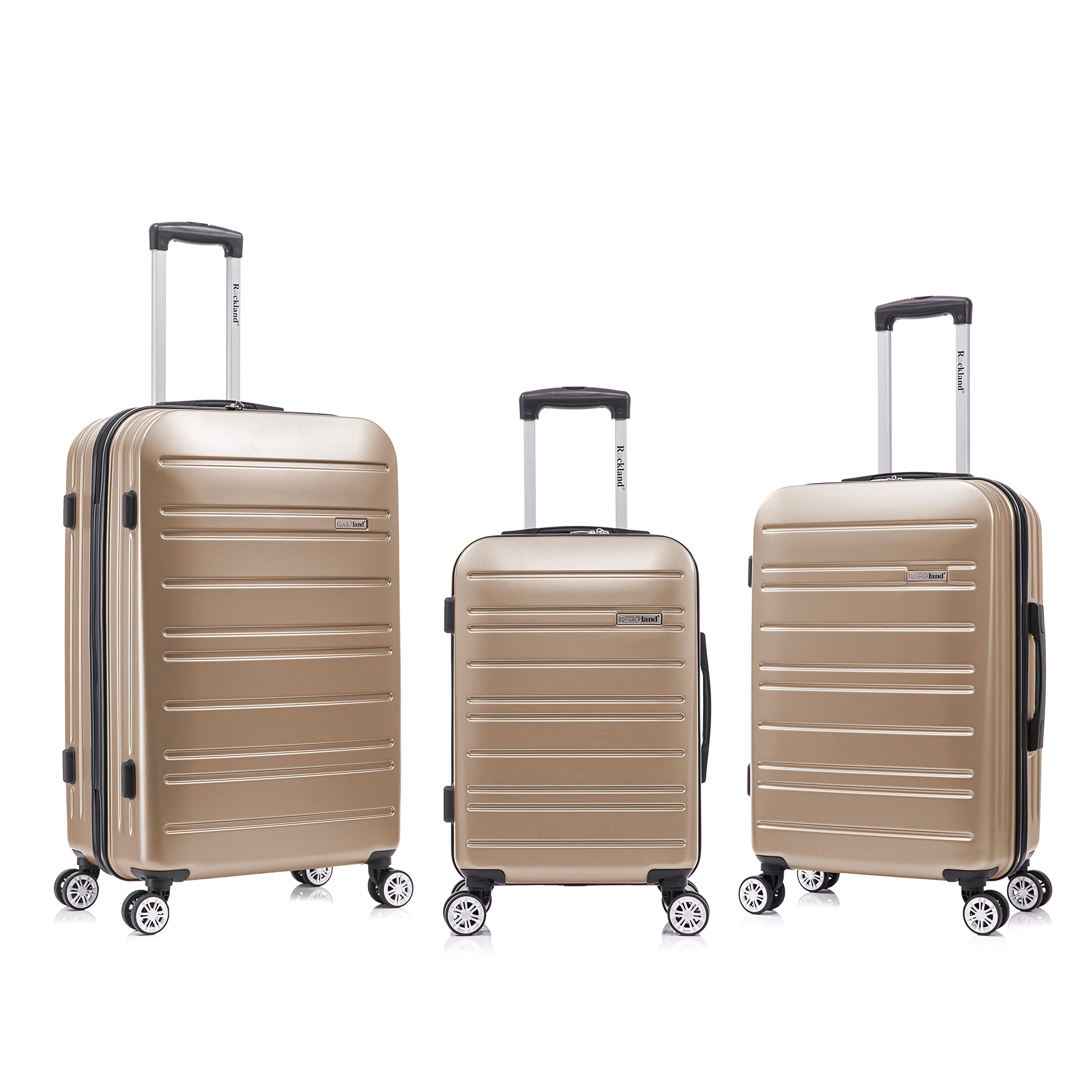 Rockland Irvine Hardside Spinner Wheel Luggage Set - Champagne (19