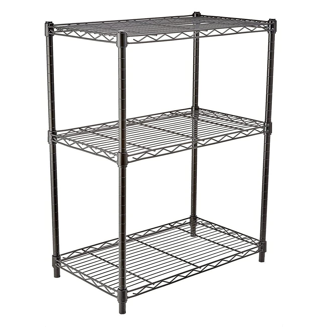 Amazon Basics 5-Shelf & 3-Shelf Adjustable Steel Storage Shelving Unit - Heavy Duty Wire Rack Organizer for Garage, Kitchen, Office - Black (Space-Saving Home & Commercial Storage Solution)