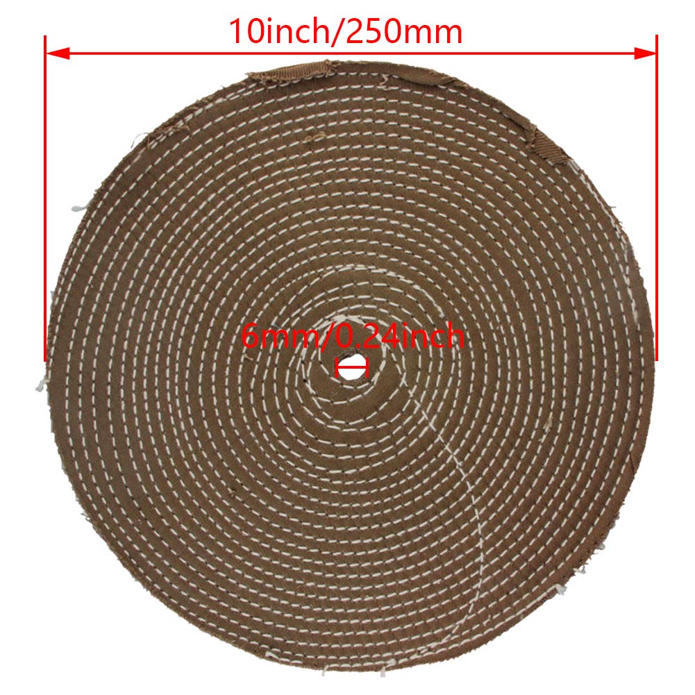 Auniwaig 10 Inch Polishing Pad Wheel - 2Pcs Cotton Buffing Wheel for Manifold, Aluminum, Stainless Steel & Chrome | Perfect for Car Detailing, Metal Polishing & DIY Projects