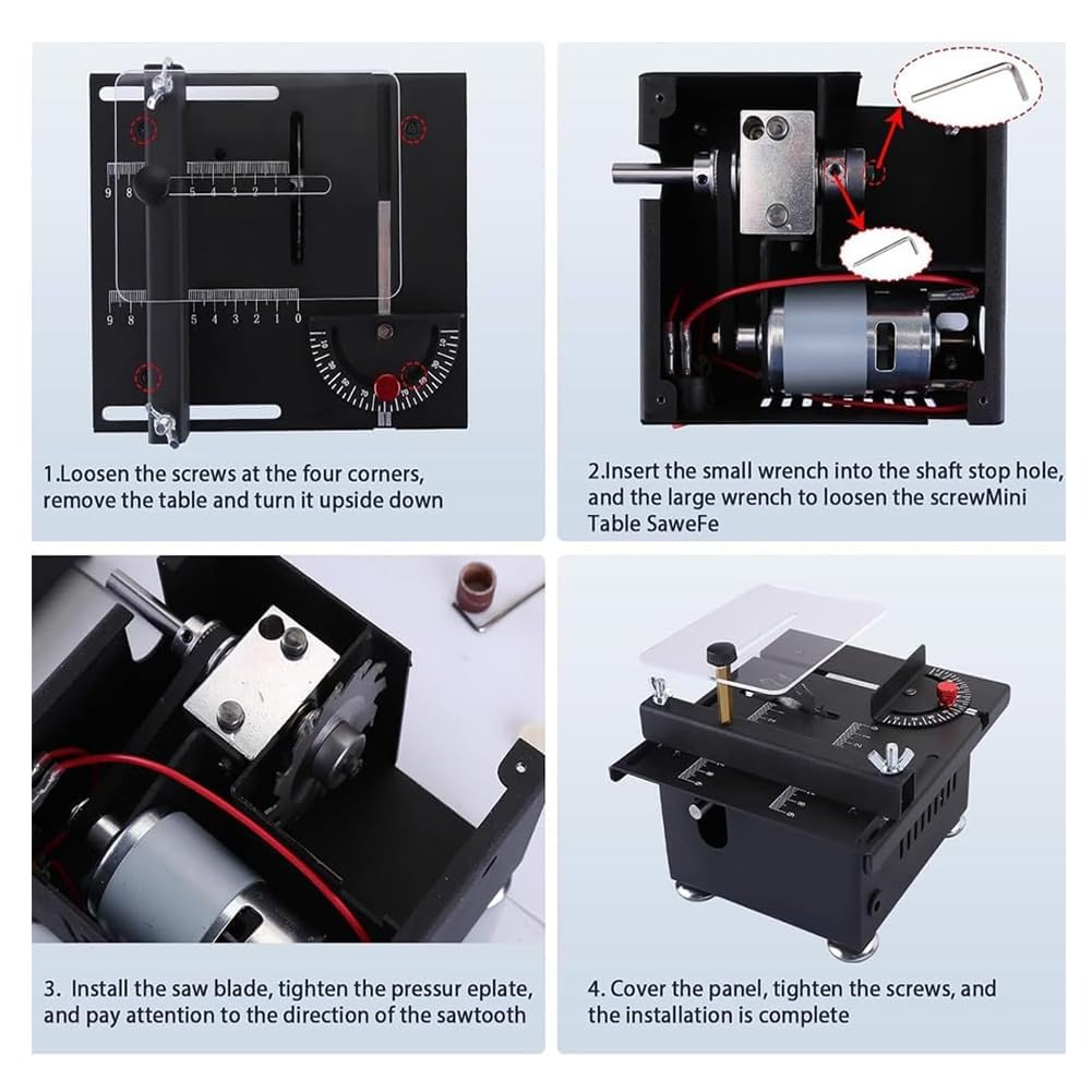 Saker Mini Multi-Functional Table Saw for Woodworking & Crafts - Compact & Portable Mini Table Saw for Wood Cutting, DIY Projects, Hobbyists & Home Use - Perfect for Small Woodworking Tasks & Crafting