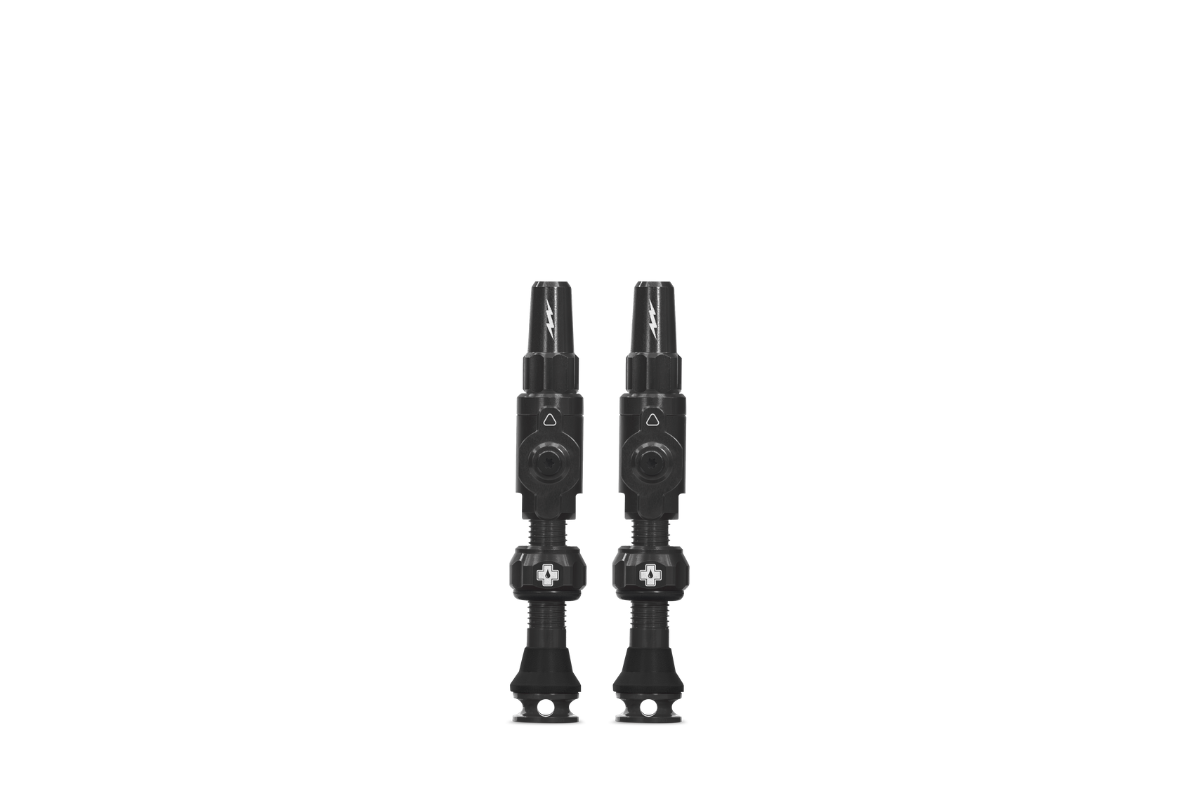 Muc Off Big Bore Lite Medium Tubeless Valve Presta 35mm Black Pair - High Performance Bike Tubeless Valves for MTB, Road & Gravel Bikes - Perfect for Trail Riding & Competitive Cycling