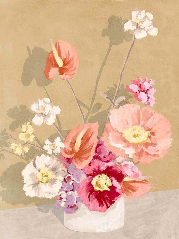 Sunrise Floral Bouquet Canvas Art Print - Vibrant Wall Decor for Living Room, Bedroom & Office