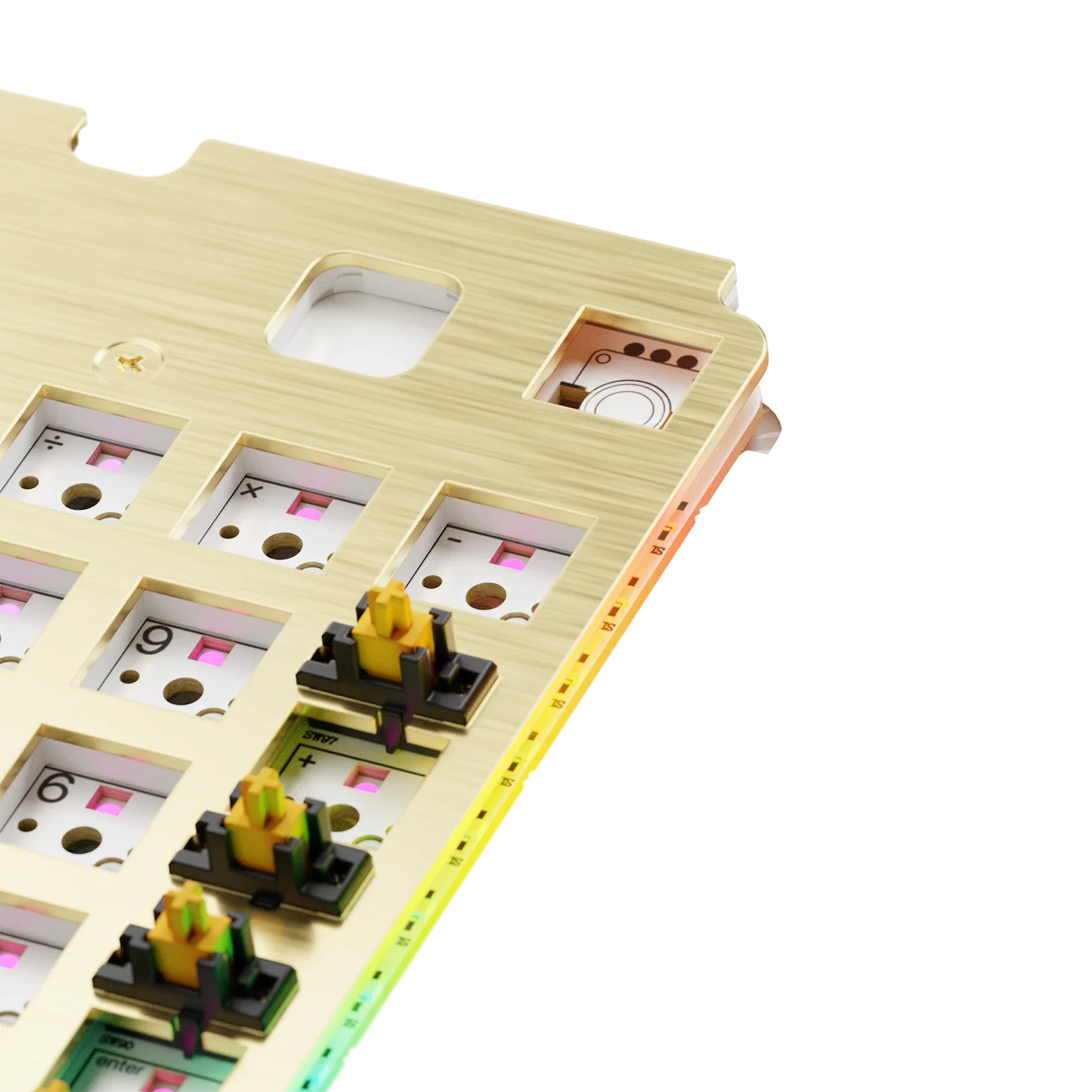 GMMK 3 Mechanical Keyboard Switch Plate - 100% Brass ANSI Layout for Custom Keyboard Builds | Perfect for Gaming, Typing & DIY Enthusiasts