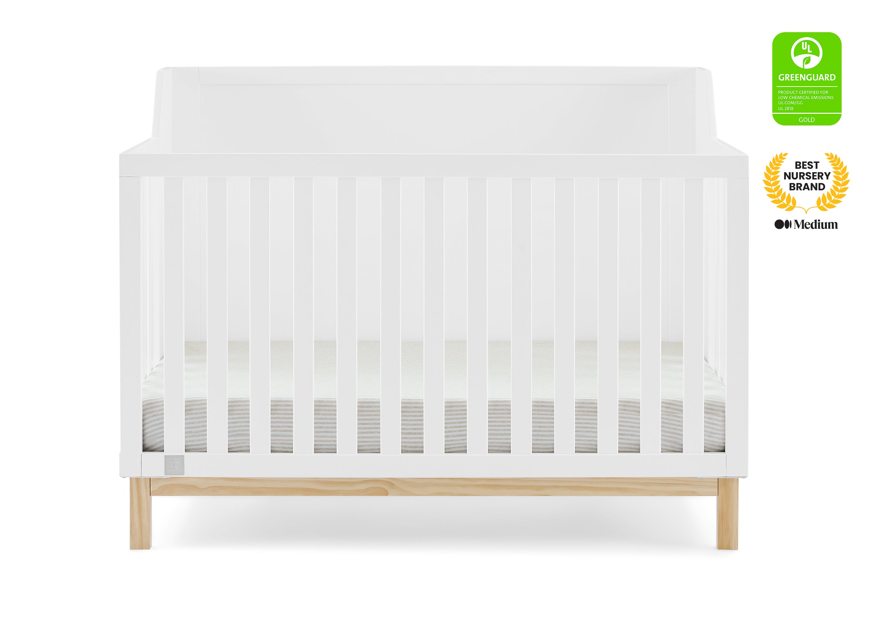 BabyGap Oxford 6-in-1 Convertible Crib - Nursery Furniture for Newborn to Toddler | Safe & Stylish Baby Bed for Daycare, Bedroom & Nursery Decor