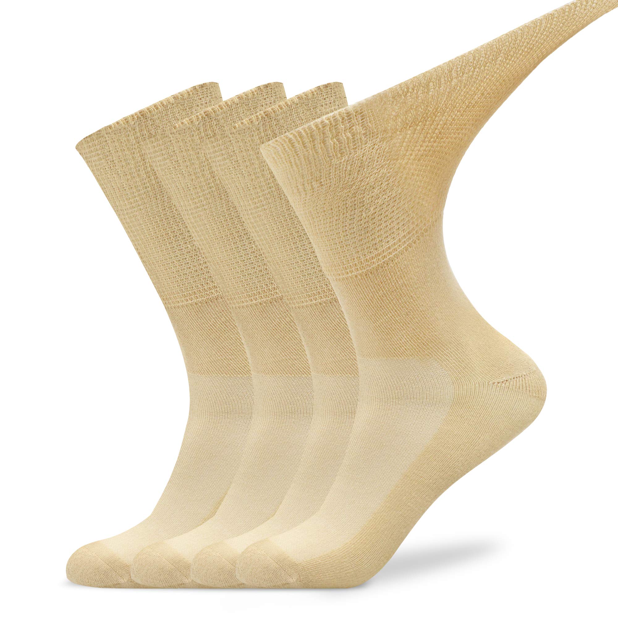 Diabetic Socks for Men & Women - Non-Binding Top, Seamless Toe, Soft Thin Crew Socks for Circulation & Comfort - Ideal for Diabetes, Elderly & All-Day Wear