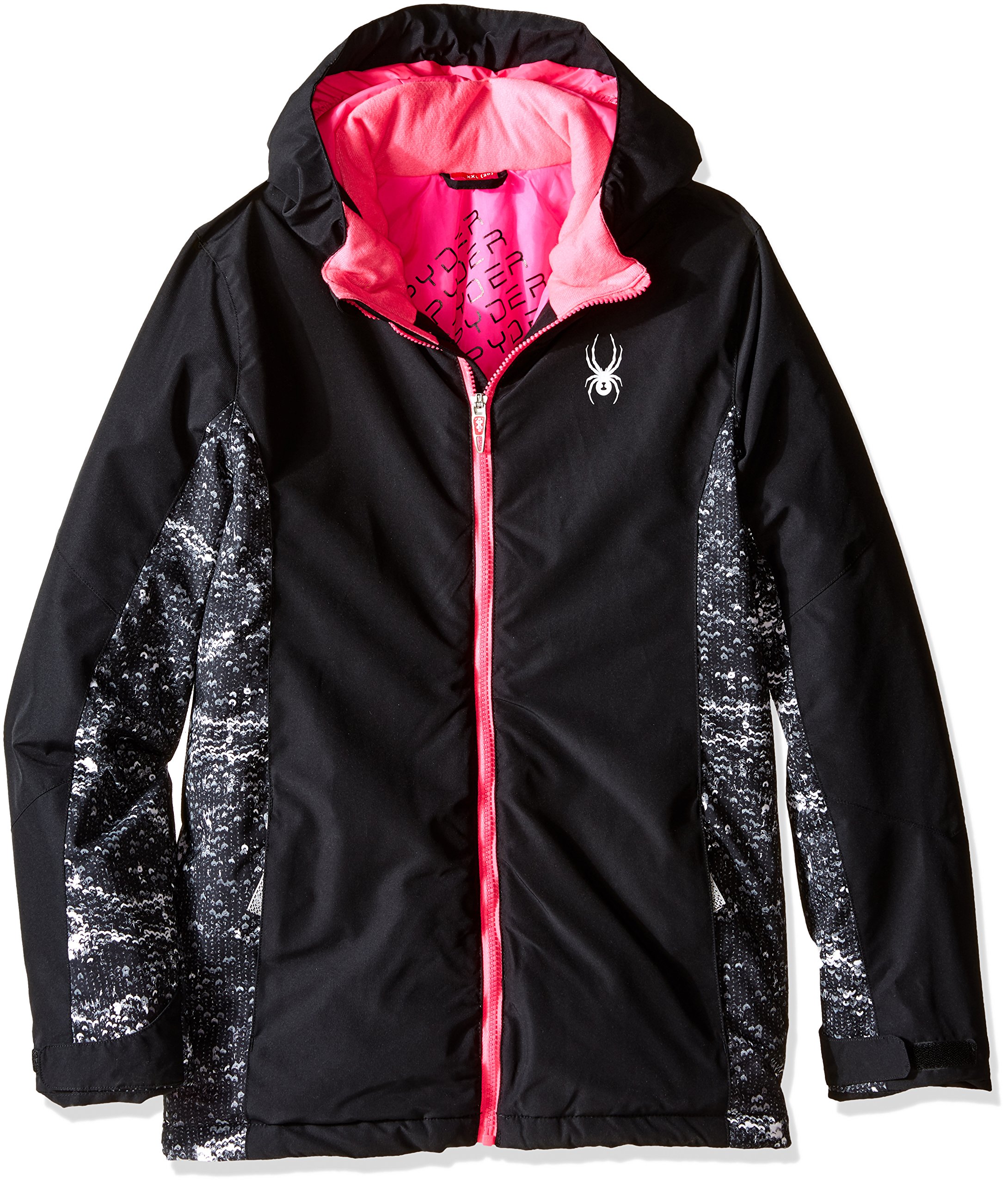 Spyder Girls' Charm Jacket - Waterproof Windbreaker for Outdoor Activities, Hiking & School - Stylish & Comfortable Winter Coat for Teens