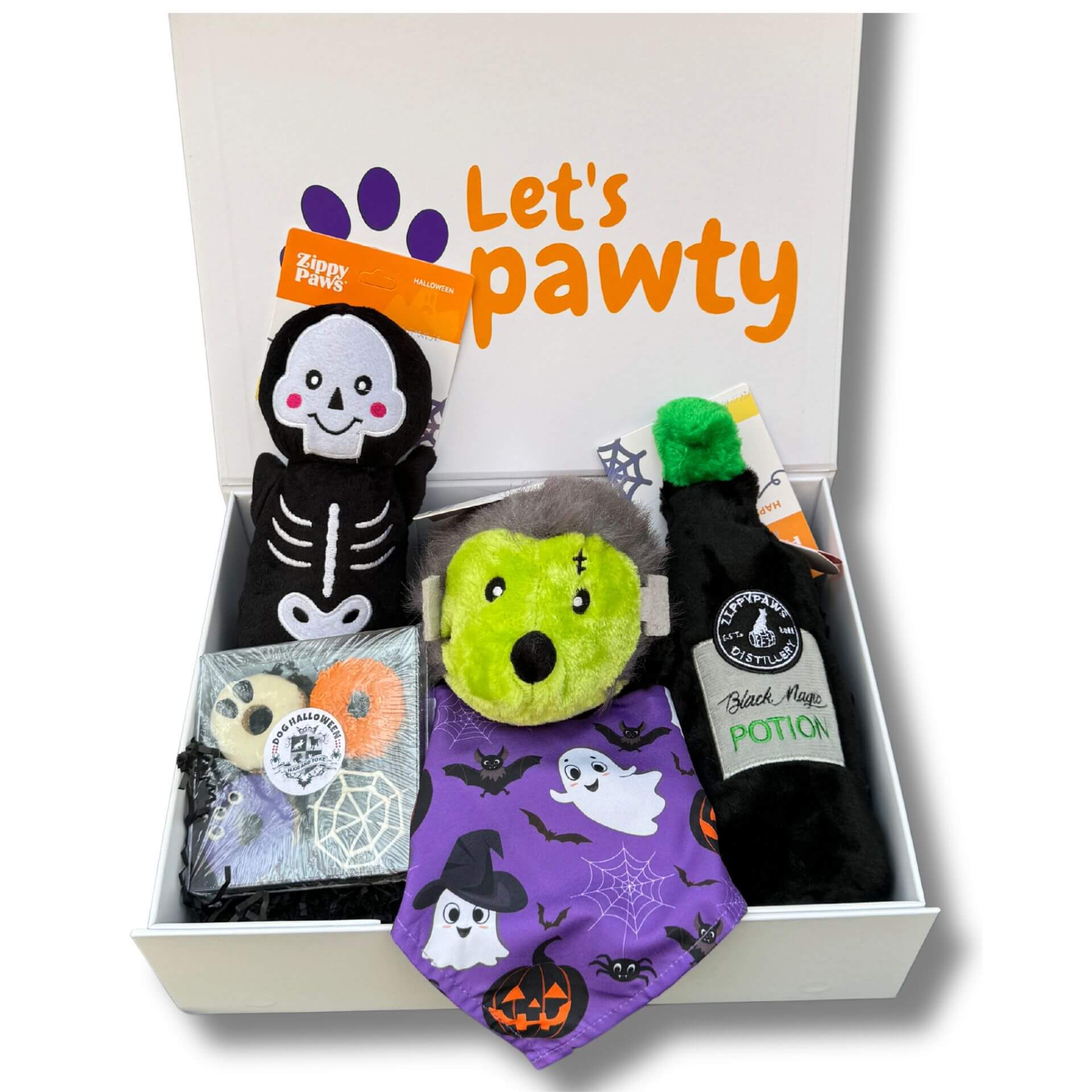 Personalized Halloween Dog Gift Box - Custom Pet Present for Dogs - Perfect for Halloween Parties & Pet Costume Photos