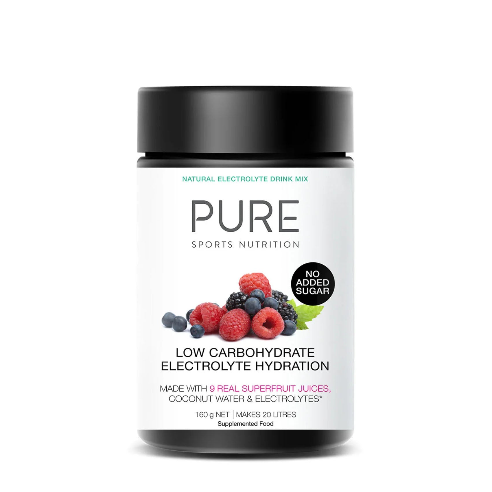 PURE Sports Nutrition Electrolyte Hydration Powder - Low Carb Electrolyte Supplement for Athletes & Fitness - Ideal for Workout Recovery, Running & Gym Performance