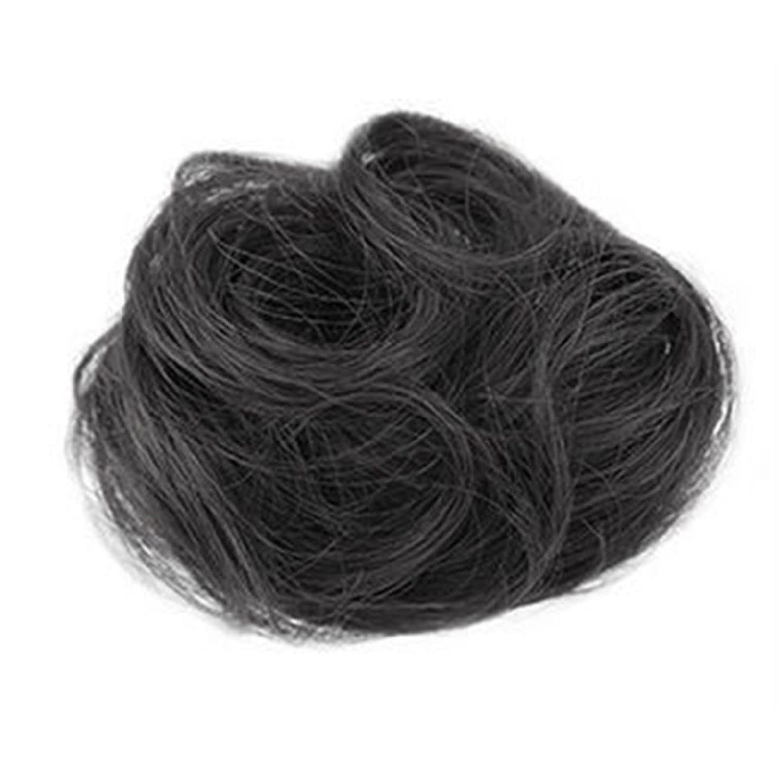 Elastic Fashion Claw Clip Hair Bun - Black Synthetic Hairpiece for Women | Perfect for Parties, Weddings, and Everyday Hairstyles