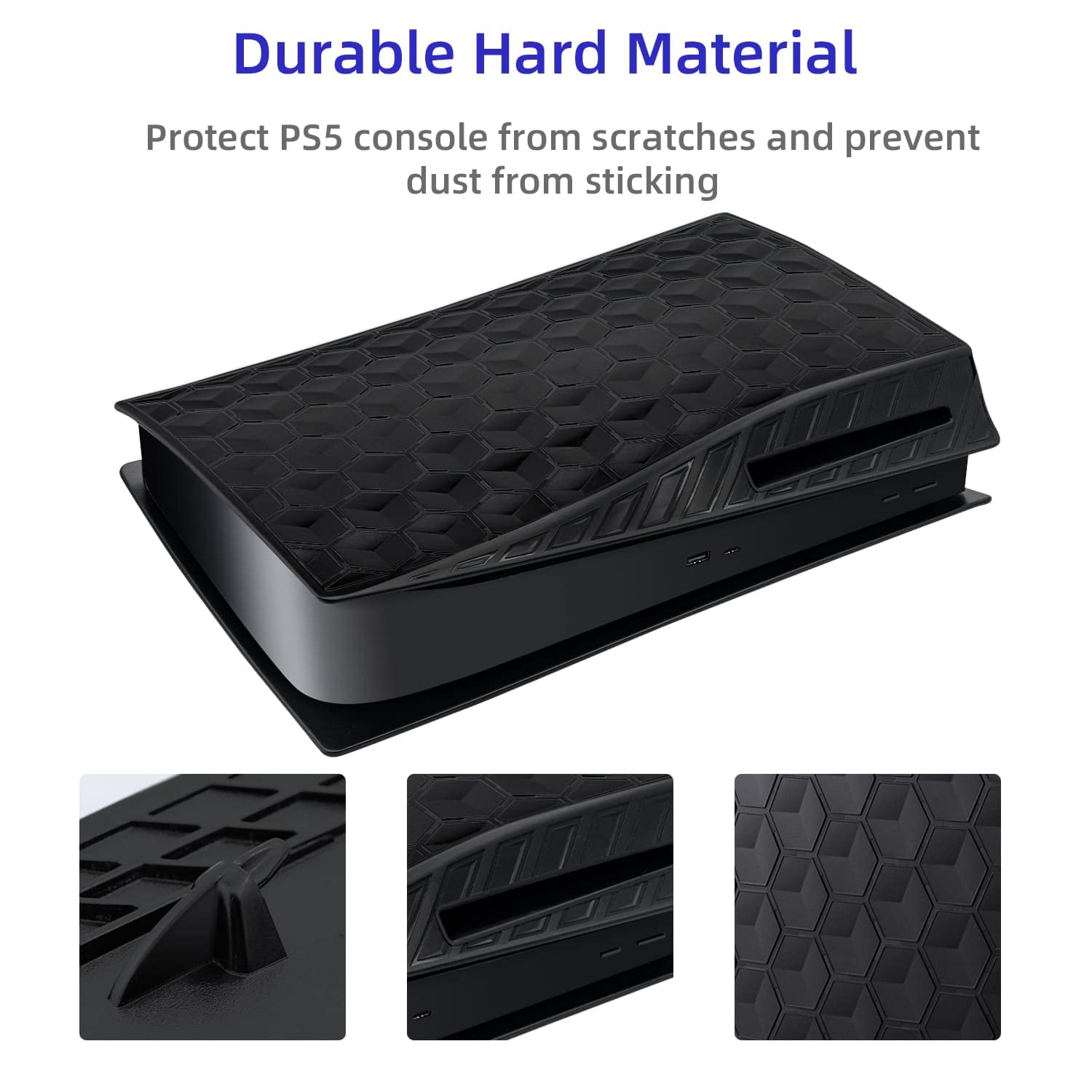 McBazel Replacement PS5 Faceplate Cover - Hard Dustproof Front Panel Accessory for PlayStation 5 Disc Edition (Beehive Black) | Not Compatible with PS5 Slim/PS5 Pro | Perfect for Gaming Setup & Console Protection