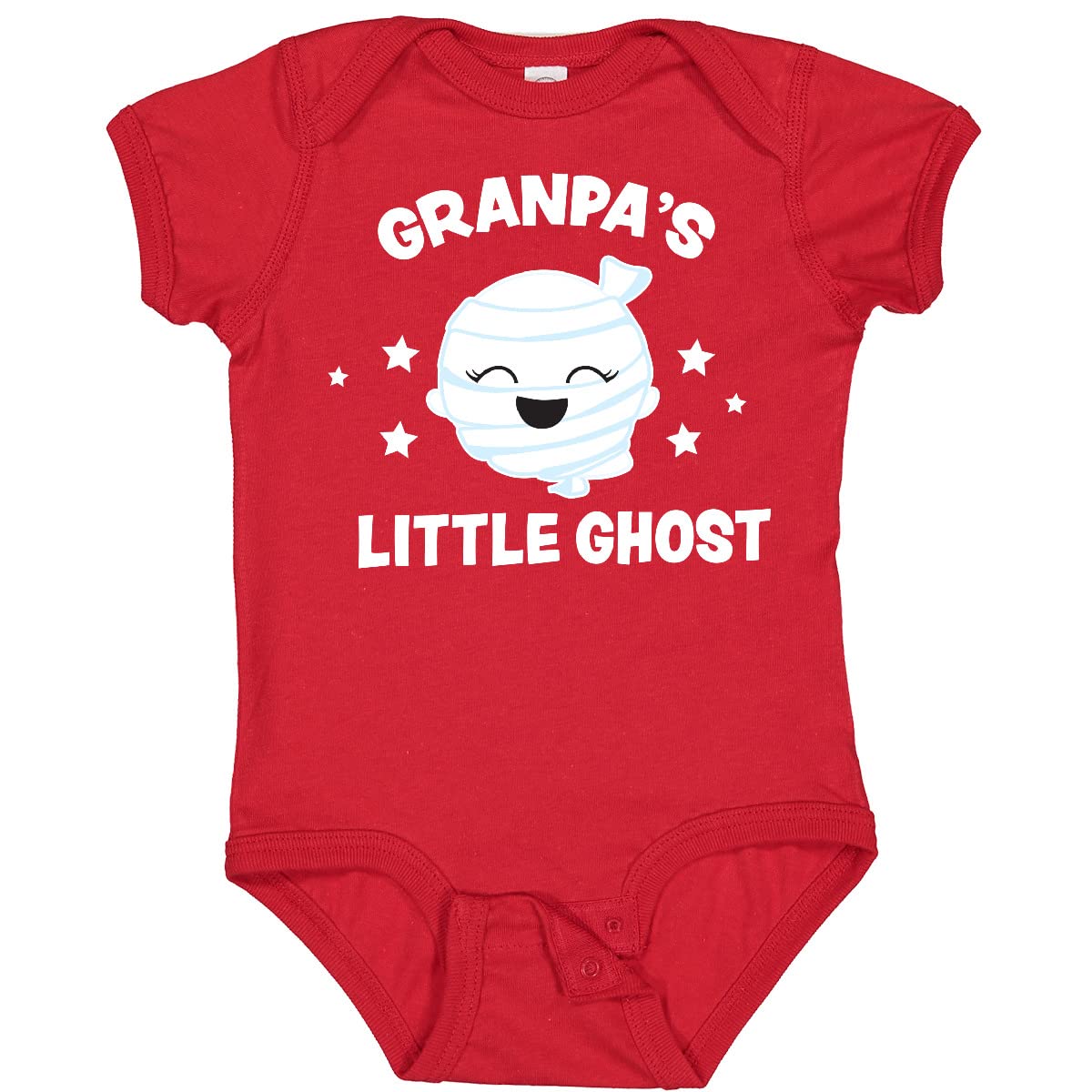 Inktastic Cute Grandpa's Little Ghost with Stars Baby Bodysuit - Soft Cotton Onesie for Infants & Toddlers - Perfect for Halloween, Family Photos & Casual Outings