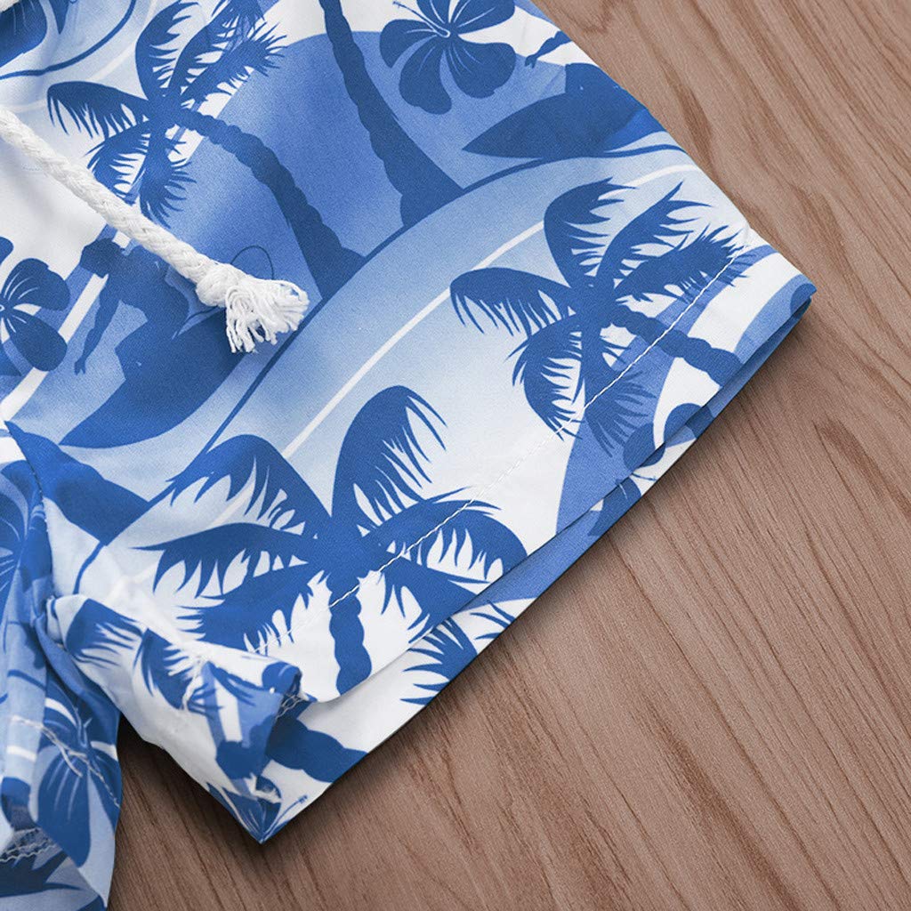 **Boys' Swim Shorts for Toddlers 1-4 Years - Hawaiian Print Swimwear with Elastic Waistband - Perfect for Beach, Pool & Summer Play**