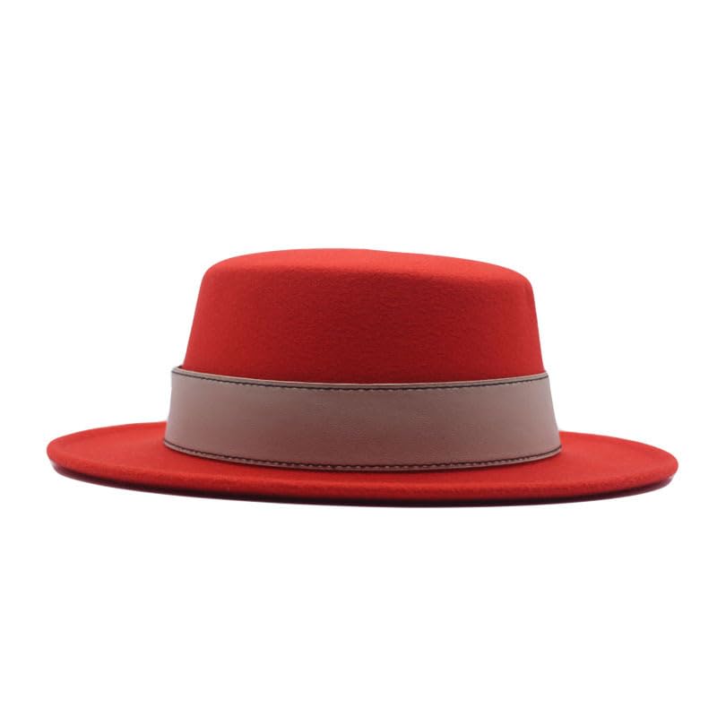 Stylish GRFIT Fedora Trilby Felt Hat for Everyday Wear - Flat Top Fashion Hat with Small Band for Men & Women - Perfect for Parties, Weddings, and Casual Outings