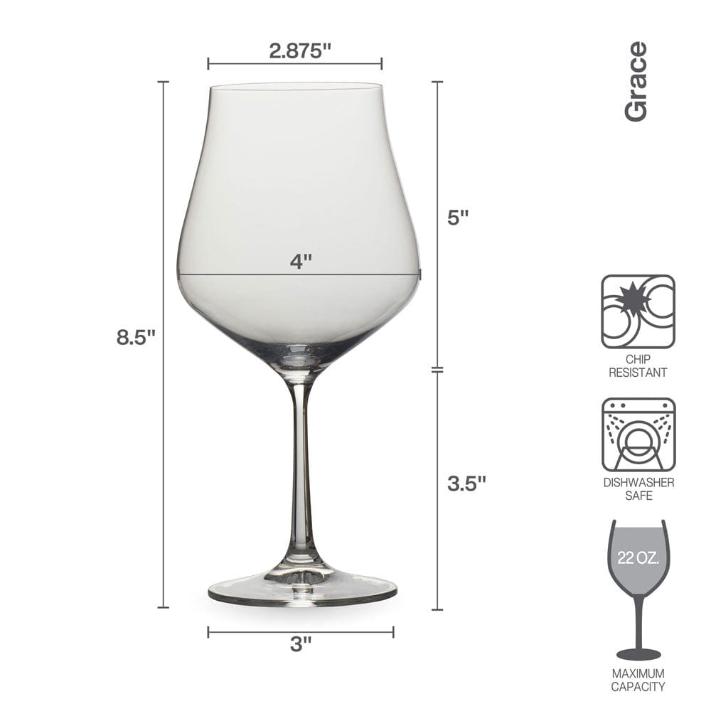 Premium Set of 4 Elegant Red Wine Glasses - 18oz Crystal Clear Stemware for Cabernet, Merlot & Pinot Noir - Perfect for Dinner Parties, Romantic Dates & Wine Tasting Events