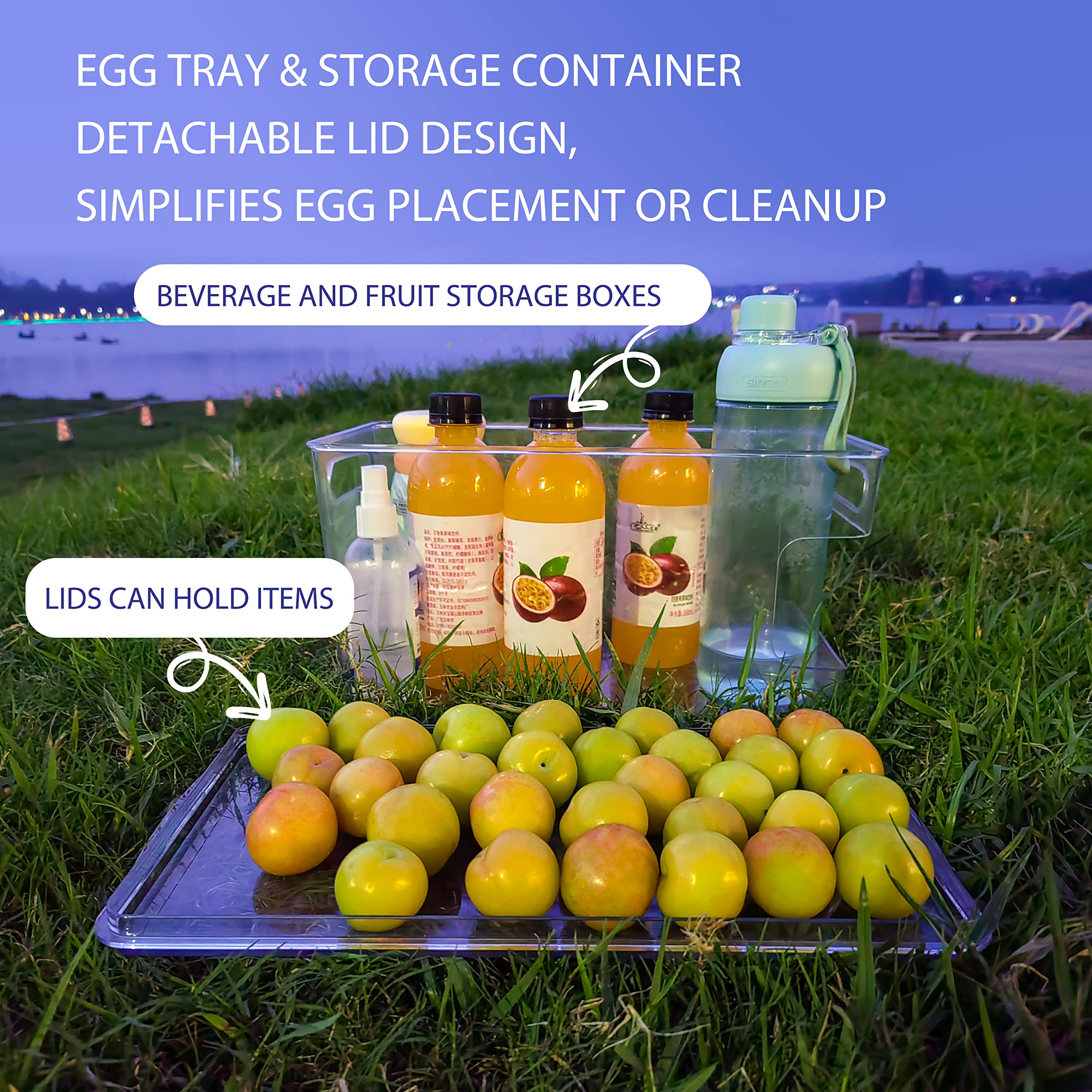 24-Count Automatic Rolling Egg Dispenser for Refrigerator - White Fridge Egg Storage Container Organizer | Perfect for Kitchen Pantry Organization & Fresh Egg Rotation System