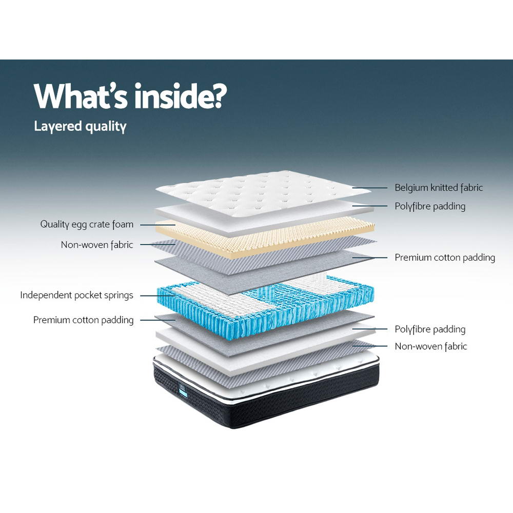 Bonita Euro Top Bonnell Spring Mattress 21cm Thick King Single - Premium Comfort for Bedroom, Guest Room & Dormitory Use