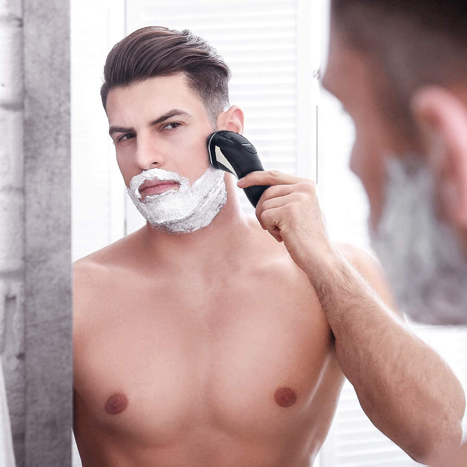 Hatteker Electric Shaver for Men - Rotary Razor & Cordless Beard Trimmer, Waterproof & Pop-Trim Design - Perfect for Travel, Gym & Daily Grooming