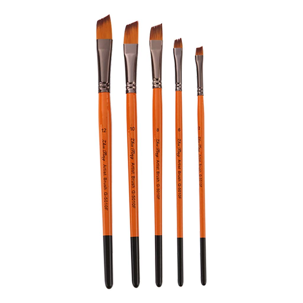 Professional Artist Brush Set - 5 Acrylic, Oil & Watercolor Paint Brushes with Clip & Click Pen Design - Perfect for Canvas, Paper & Mixed Media Art