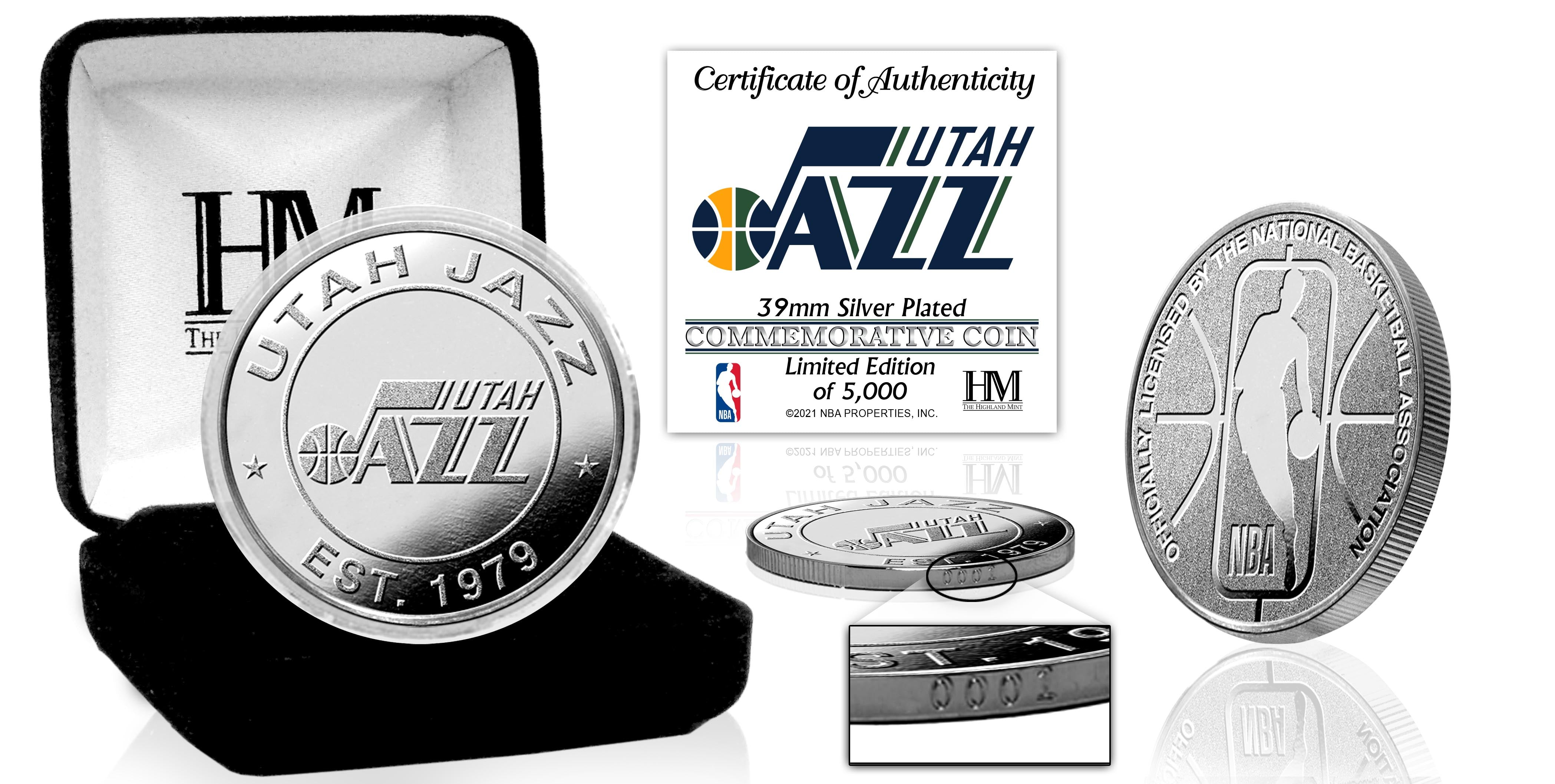Utah Jazz Commemorative Silver Mint Coin - Limited Edition NBA Collectible for Fans & Gift Giving - Perfect for Sports Memorabilia Collections, Fan Gifts, and Special Occasions